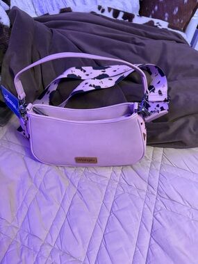Wrangler Pink Shoulder Bag with Patterned Strap